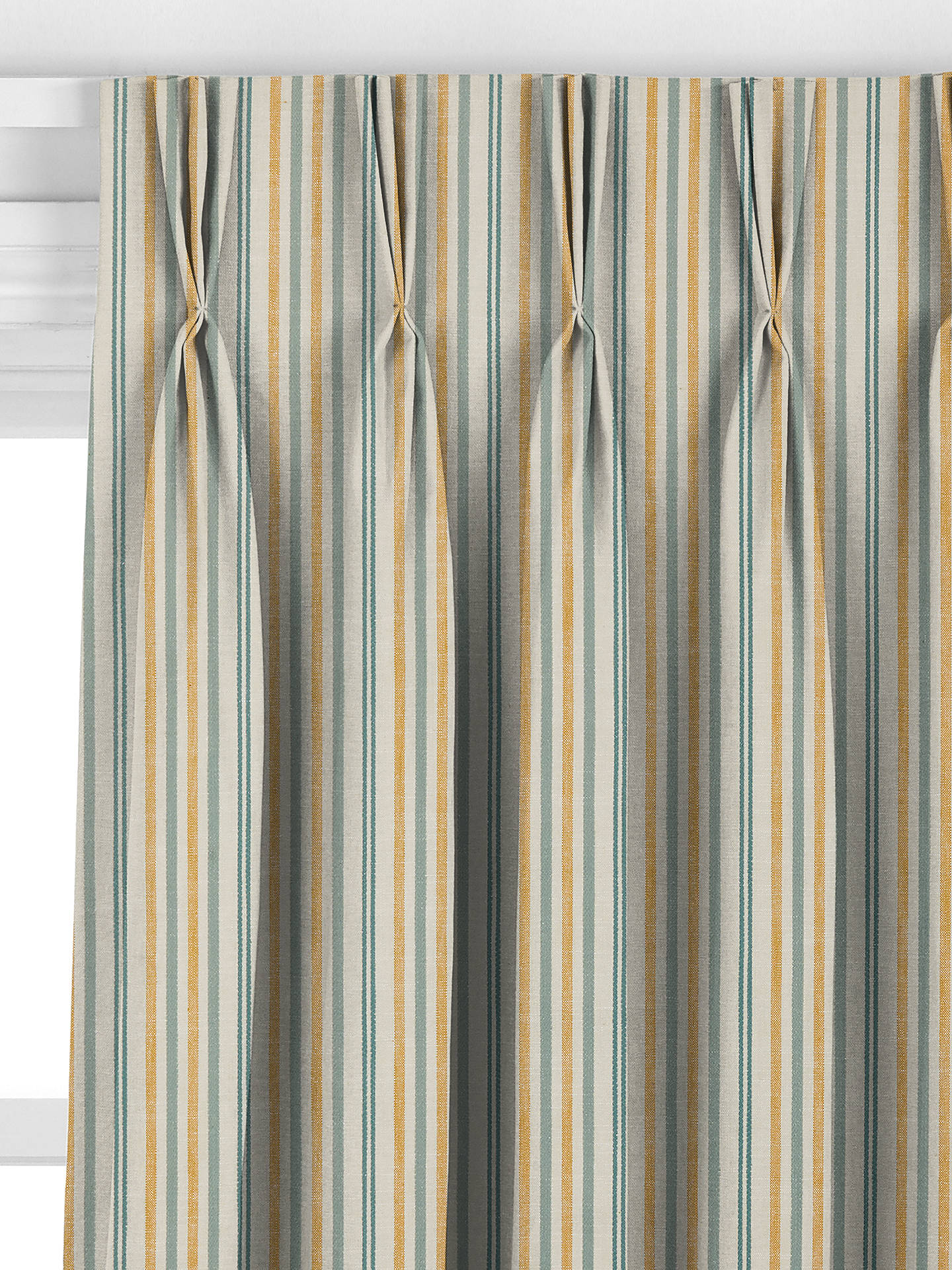 John Lewis Ottoman Stripe Made to Measure Curtains, Ochre