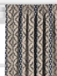 John Lewis Ikat Embroidery Linen Blend Made to Measure Curtains or Roman Blind, Navy