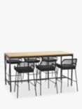 4 Seasons Outdoor Taverne 6-Seater Garden Dining Bar Table & Chairs Set, Anthracite