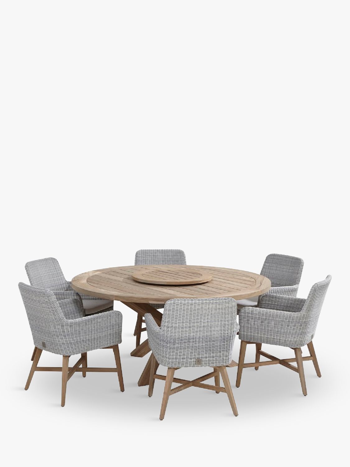 Photo of 4 seasons outdoor lisboa 6-seater round garden dining table & chairs set polyloom ice