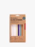 Kikkerland Multicolour Glass Straws, Set of 6, Multi