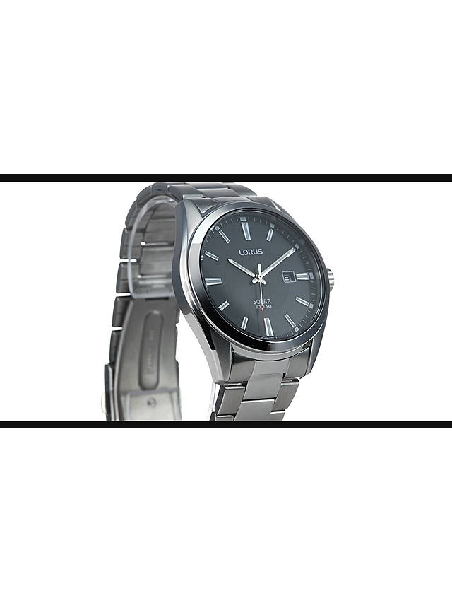 Lorus RX333AX9 Men's Solar Date Bracelet Strap Watch, Silver/Grey at John  Lewis & Partners