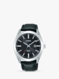 Lorus RX339AX9 Men's Solar Date Leather Strap Watch, Black