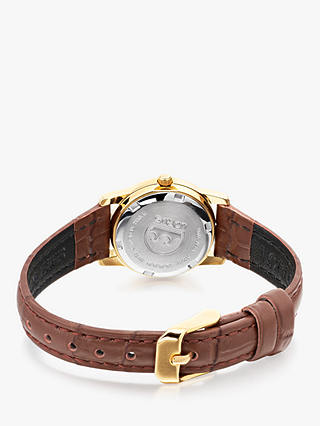 Lorus RRX36HX9 Women's Heritage Leather Strap Watch, Brown/White