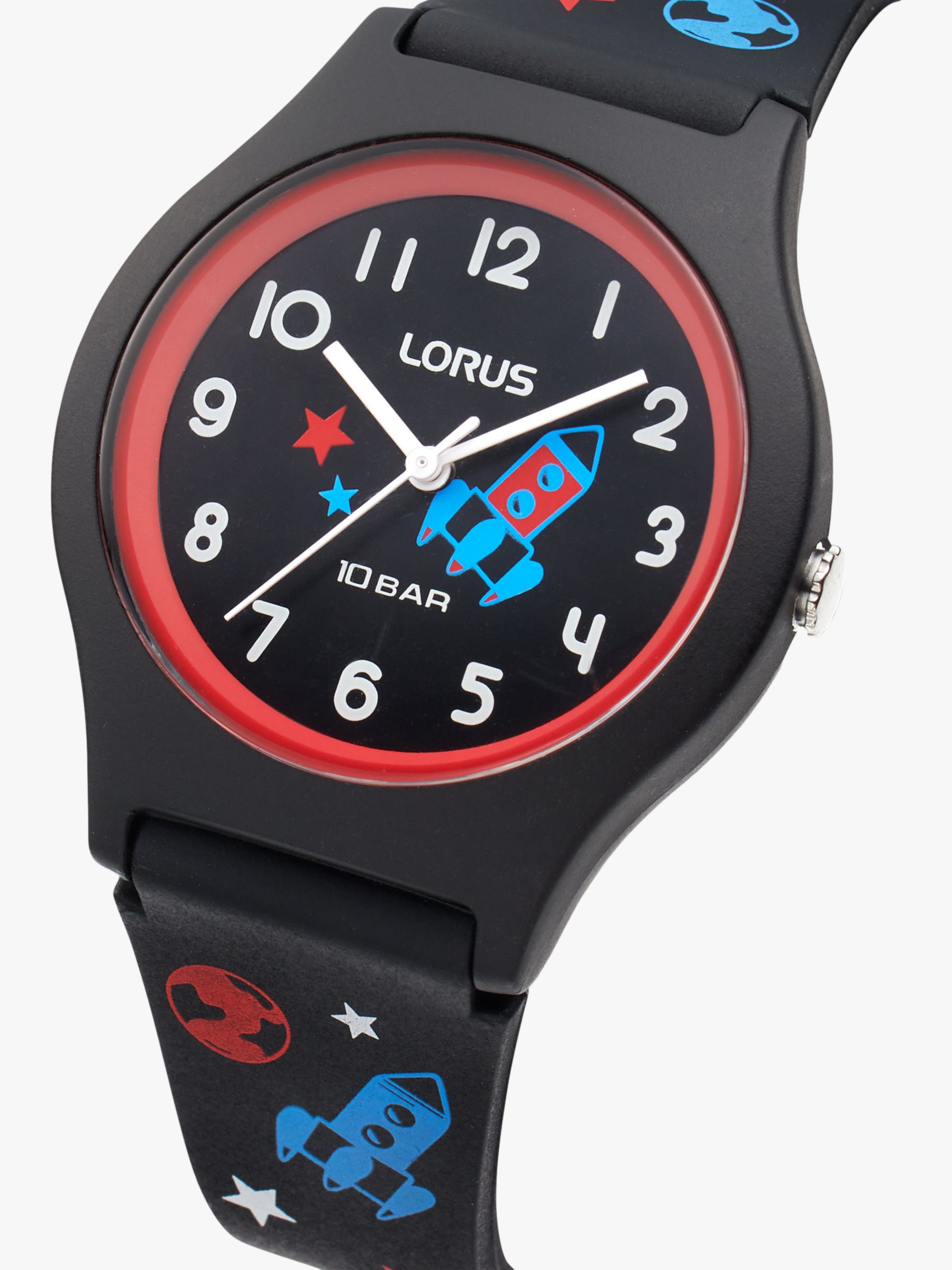 Lorus RRX43HX9 Black & at Partners Children\'s Strap Lewis Silicone John Watch,
