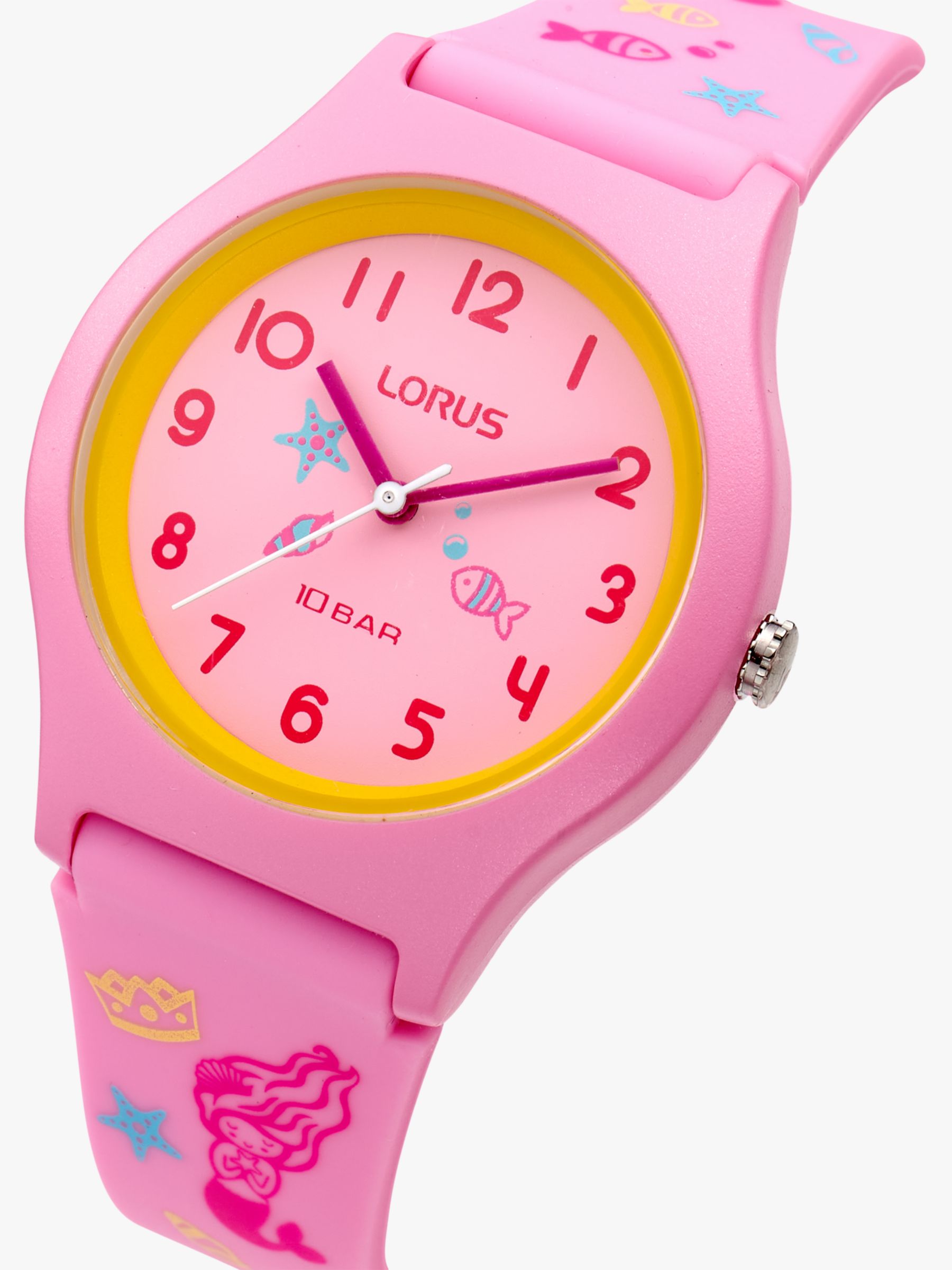 Lorus RRX49HX9 Children's Silicone Strap Watch, Pink at John Lewis &  Partners