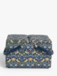 John Lewis William Morris Strawberry Thief Twin Lid Sewing Basket, Navy