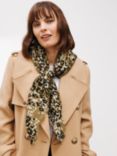 John Lewis Diffused Leopard Print Scarf, Natural Mix