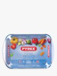 Pyrex Essentials Rectangular Glass Roasting Dish, 2.6L, 35cm, Clear