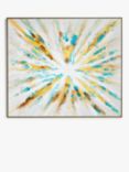 John Lewis 'Explode' Hand-Painted Framed Canvas, 130 x 150cm, Gold/Blue