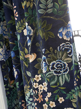 Designers Guild Porcelaine de Chine Velvet Furnishing Fabric, Indigo