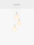 Tala Alumina Triple Pendant Cluster Ceiling Light with Sphere V LED Bulbs, Chalk