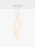 Tala Alumina Nine Pendant Cluster Ceiling Light with Sphere V LED Bulbs, Chalk