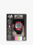 Tinc WATSPOBK Kids' Spotch Sports Plastic Strap Watch, Black/Red