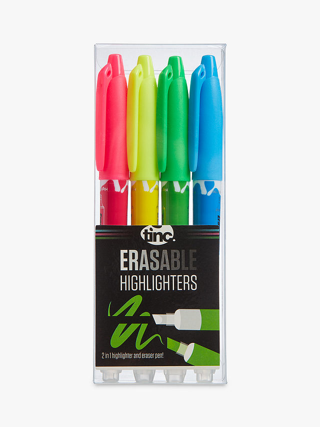 Tinc Erasable Highlighters, Multi, Pack of 4
