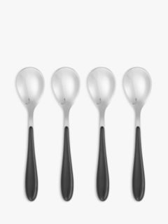 John Lewis Studio Dessert Spoons, Set of 4, Black