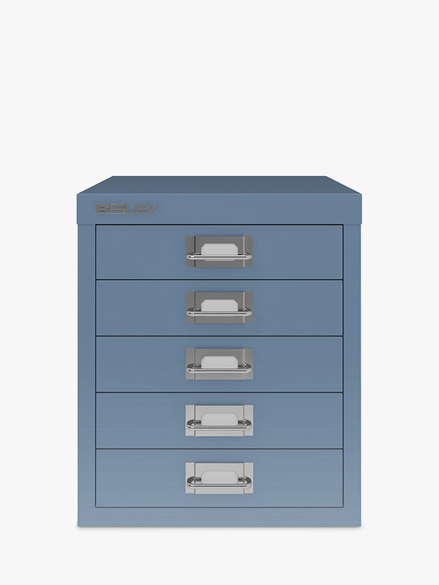 Bisley MultiDrawer 5 Drawer A4 Filing Cabinet, Blue
