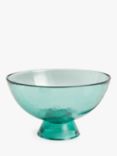John Lewis Footed Glass Serving Bowl, 25cm, Light Green