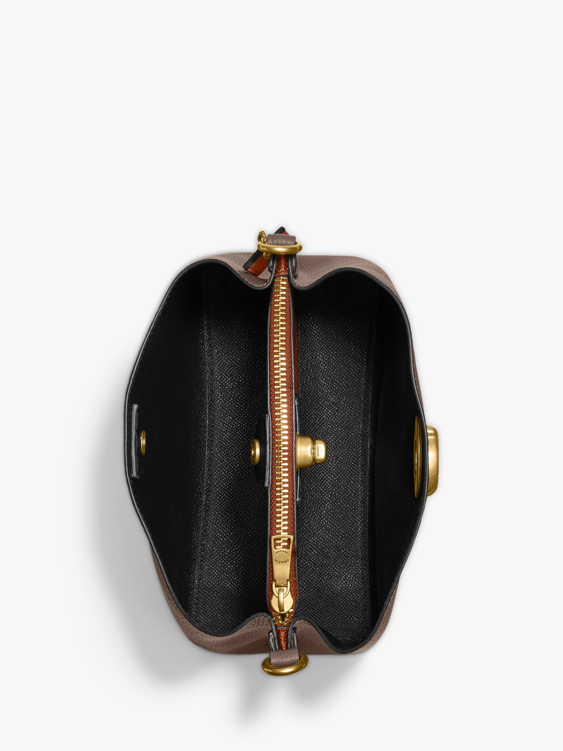 Coach Colorblock Leather Willow Bucket, Dark Stone, One Size: Handbags
