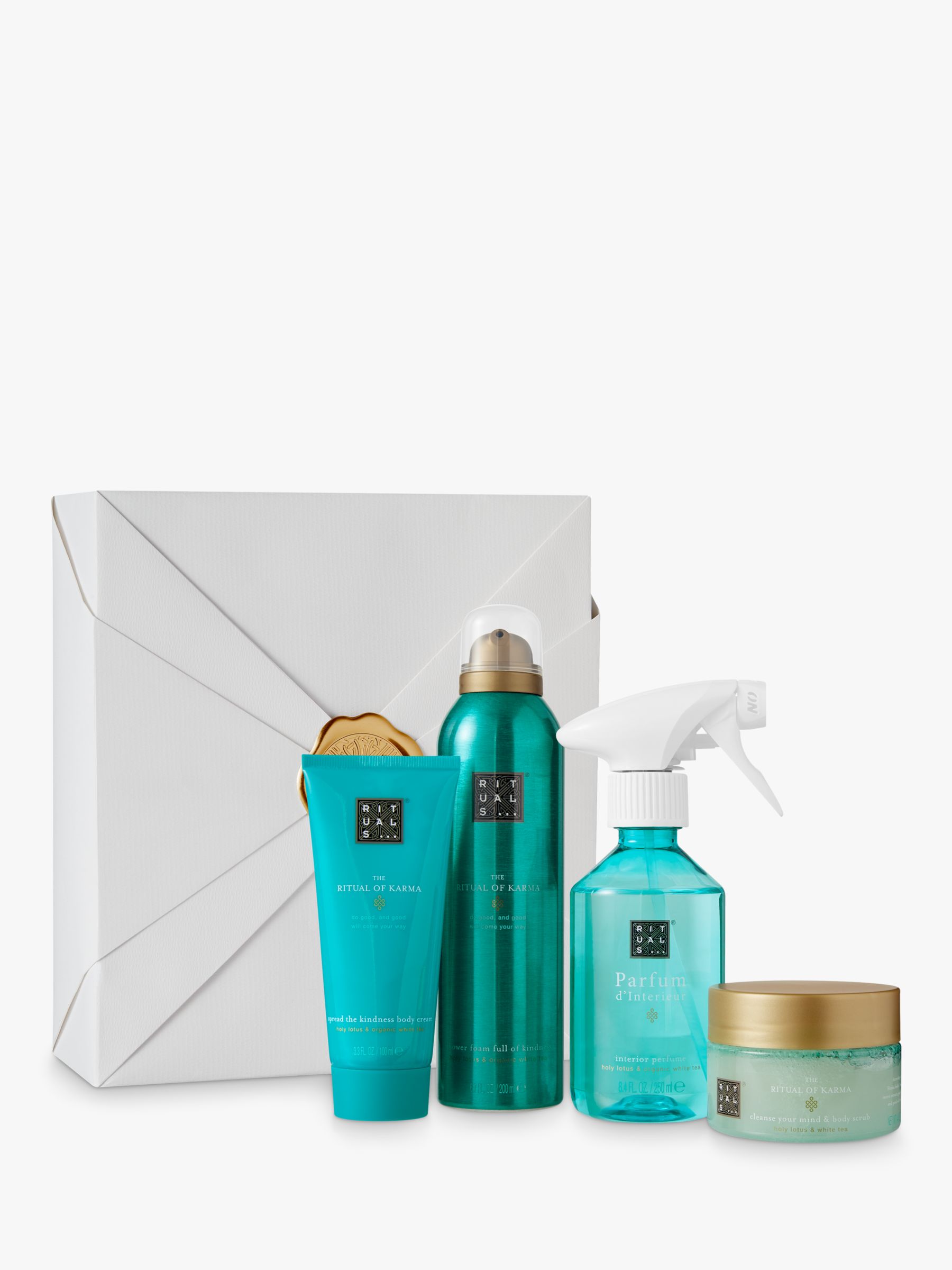 RITUALS Karma Soothing Gift Set - Foaming Shower Gel, Body Scrub, Body  Cream, Hair & Body Mist with Holy Lotus & White Tea - Large