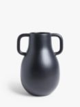 John Lewis Earthenware Vase with Handles, H34.5cm, Black