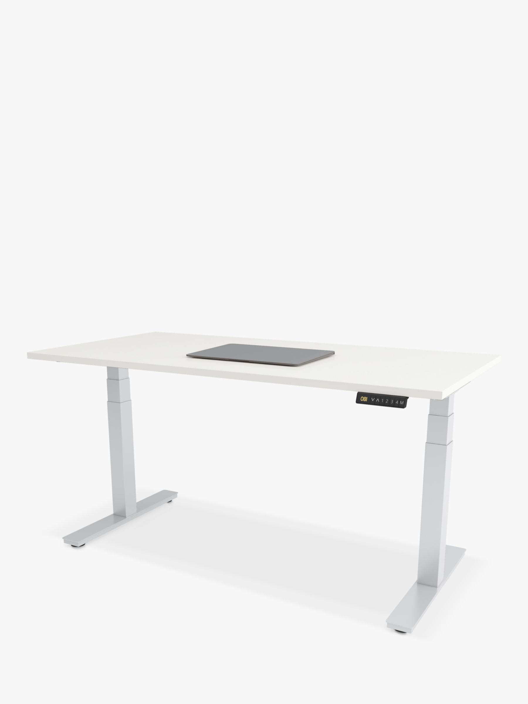 Photo of Bisley sit & stand height adjustable oak wood top desk 140cm