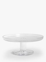 John Lewis Linear Glass Cake Stand, 27cm, Clear