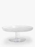 John Lewis Linear Glass Cake Stand, 27cm, Clear
