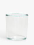 John Lewis ANYDAY Rim Glass Tumbler, 380ml, Green/Clear