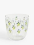 John Lewis Flower Sprigs Glass Tumbler, 310ml, Green/Clear
