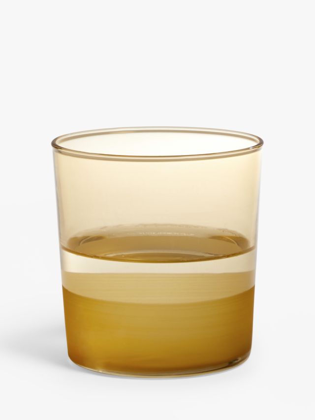 John Lewis ANYDAY Frosted Glass Tumbler, 380ml, Yellow/Clear