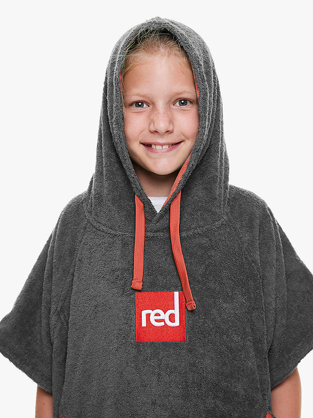 Red Kids' Luxury Towelling Robe, Small, Grey
