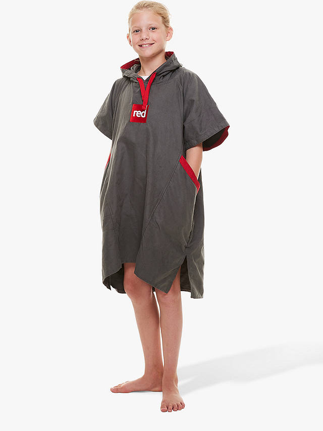 Red Kids' Quick Dry Changing Robe, Small, Grey