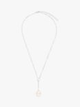 Lido Freshwater Pearl and Cubic Zirconia Y Pendant Necklace, Silver/Cream