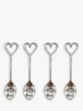 The Just Slate Company Heart Stainless Steel Teaspoons, Set of 4, Silver
