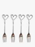 Selbrae House Heart Stainless Steel Pastry Forks, Set of 4, Silver