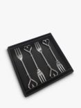 Selbrae House Heart Stainless Steel Pastry Forks, Set of 4, Silver