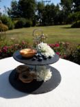 Selbrae House 2-Tier Slate Cake Stand, 26.5cm, Black