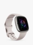 Fitbit Sense 2 Health and Fitness Smartwatch with Heart Rate Monitor, Lunar White/Platinum