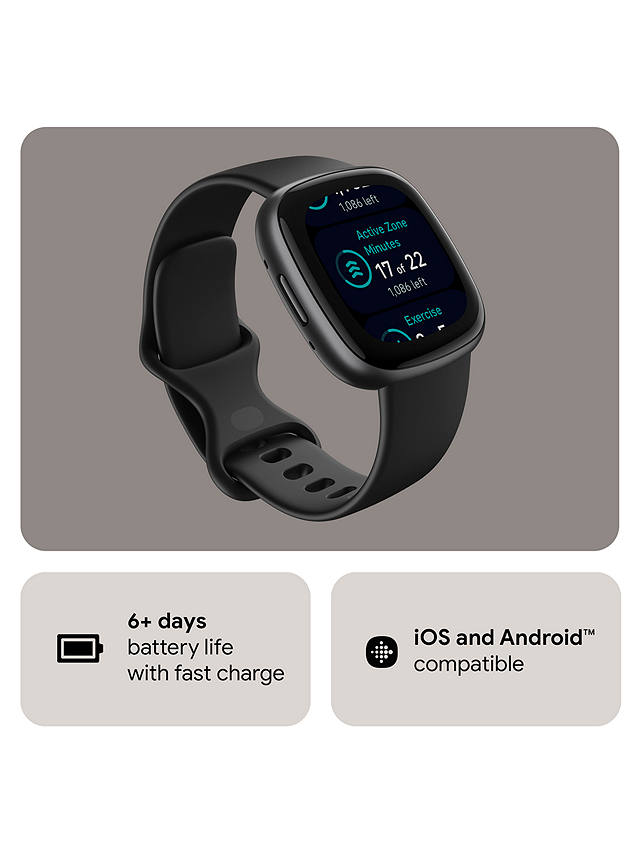 Fitbit Versa Health  Fitness Smartwatch with Heart Rate Monitor,  Black/Graphite