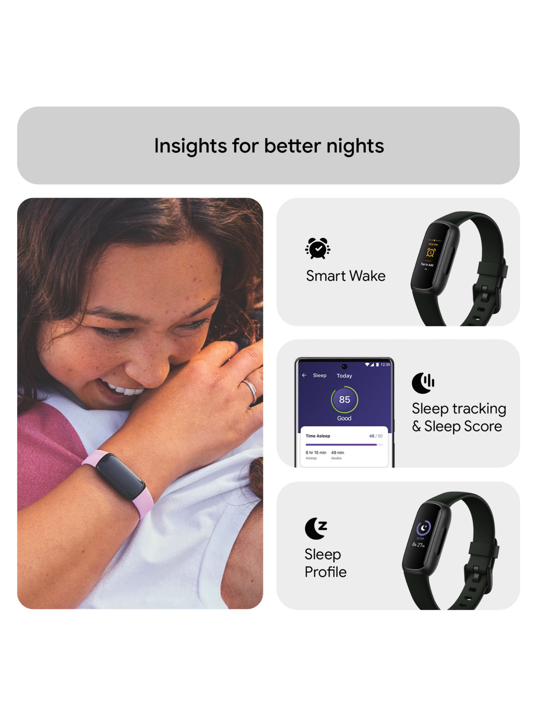 Fitbit Inspire 3 Black/Morning Glow Tracker