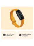Fitbit Inspire 3 Health and Fitness Tracker with Heart Rate Monitor, Black/Morning Glow