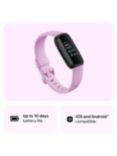 Fitbit Inspire 3 Health and Fitness Tracker with Heart Rate Monitor, Black/Lilac Bliss