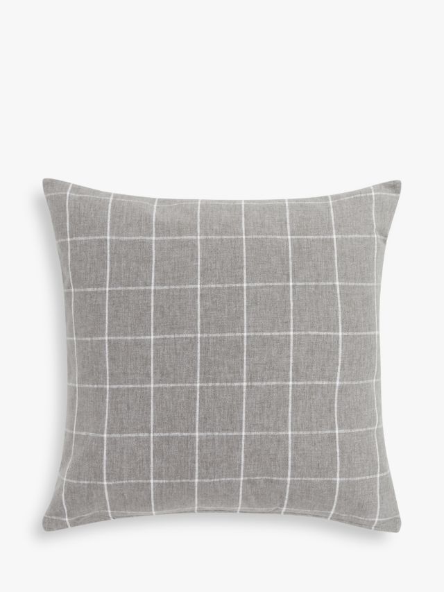 John Lewis Check Outdoor Cushion Storm