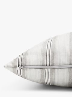 John Lewis Stripe Indoor/Outdoor Cushion, Grey