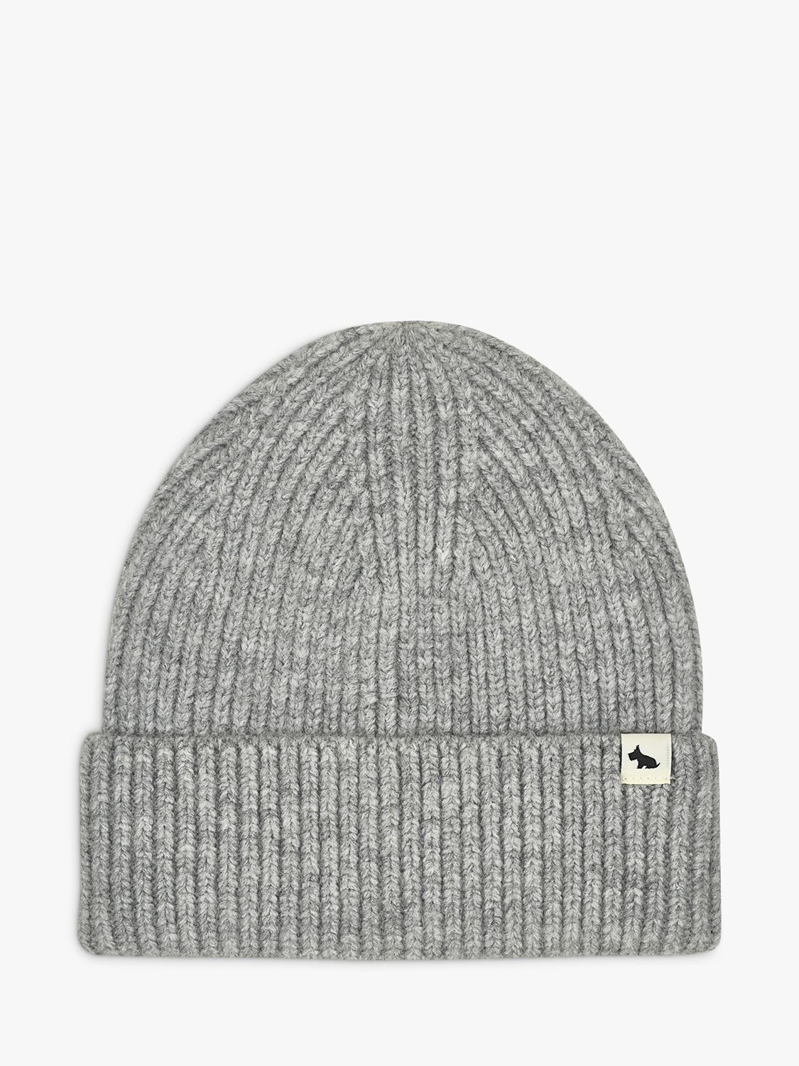 Radley Ribbed Beanie Hat, Grey Marl at John Lewis & Partners