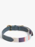 John Lewis Half Stripe Leather Dog Collar, Blue