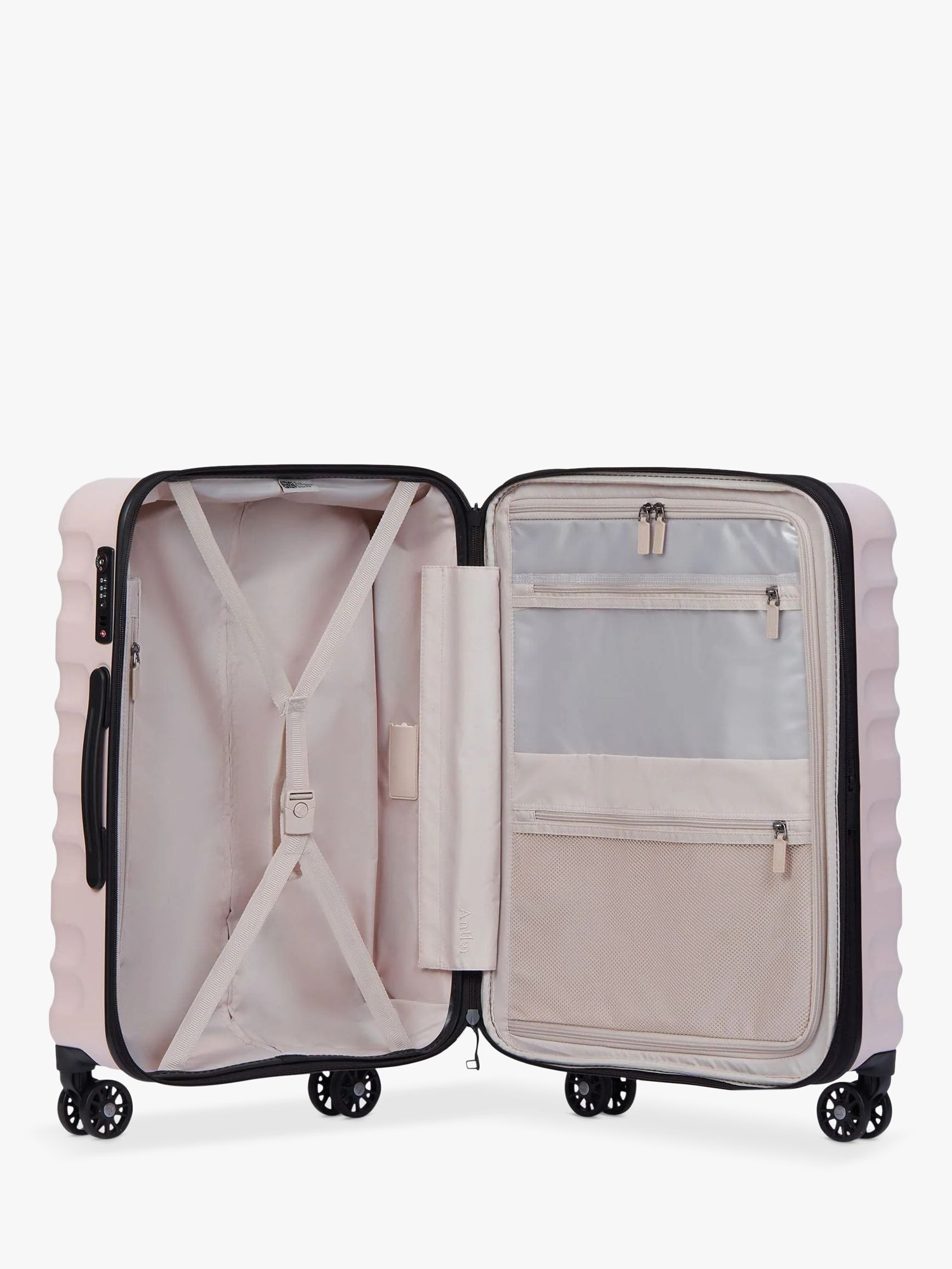 Antler Clifton 4-Wheel 68cm Medium Expandable Suitcase, Pink