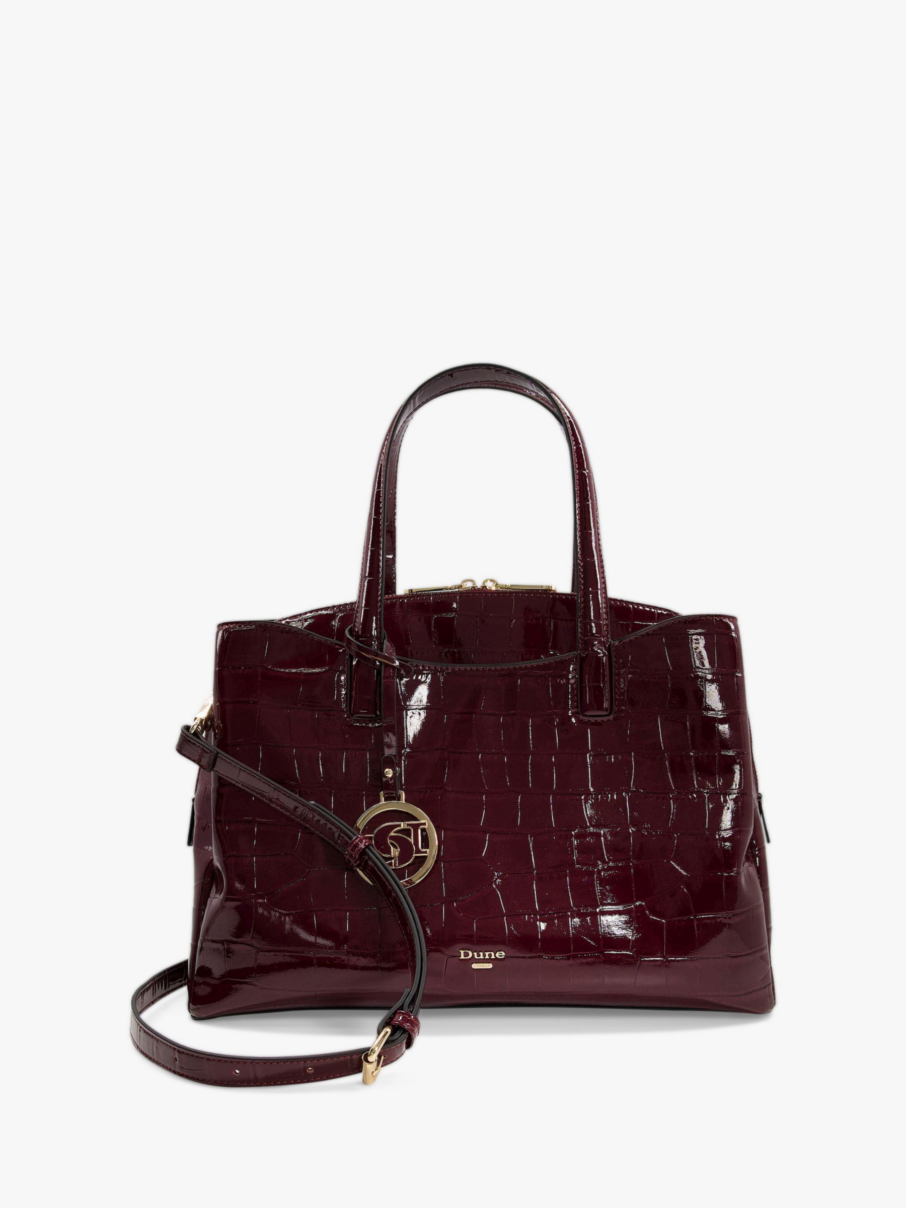 Dune Dignified Croc Effect Grab Bag, Berry