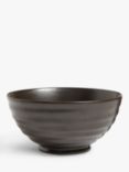 John Lewis Reactive Glaze Stoneware Footed Ramen Bowl, 18cm, Black
